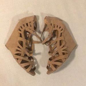Rue21 brown faux suede wedges